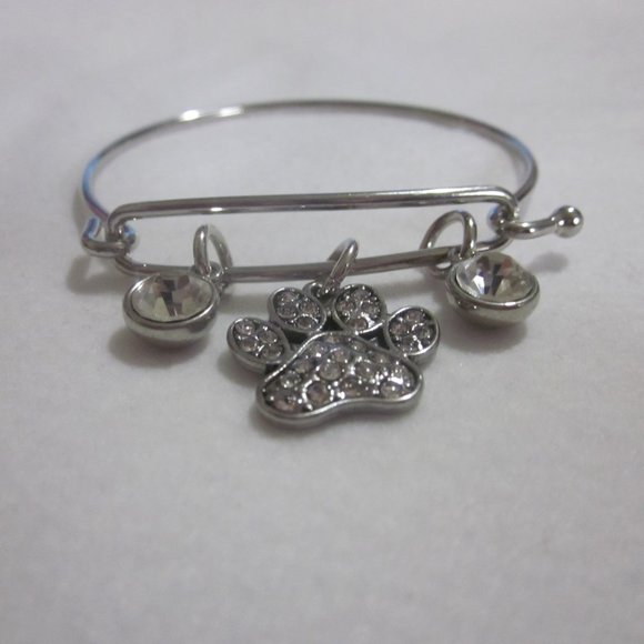 Bangle Paw Charm Bangle Bracelet. - Picture 3 of 3